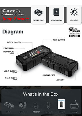 20000mah Jump Starter Pack portátil Utrai Booster 1500A con luz LED para emergencias