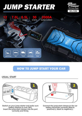 Inicio del motor 16000mAh Car Jump Starter Power Bank 2000A 12V Cargador de batería portátil