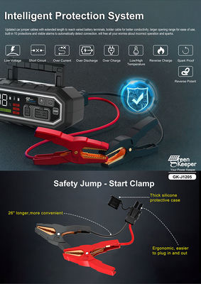 Jump Start Cualquier coche de gasolina o diesel de 10.0L con 4000A Batería Jump Starter y salida USB