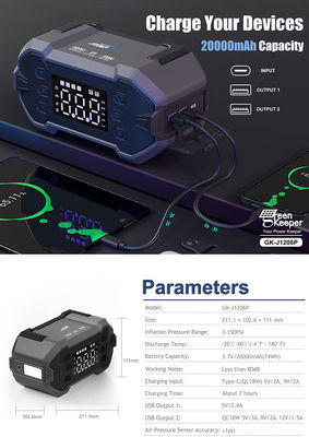 3000A Corriente de pico 4 en 1 arrancador portátil de salto 10000-24000mah Banco de energía Inflador de automóviles Batería de refuerzo