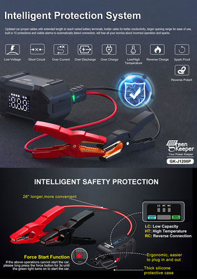 4 en 1 Car Booster Power Bank Jump Starter con compresor de aire incorporado e inflador