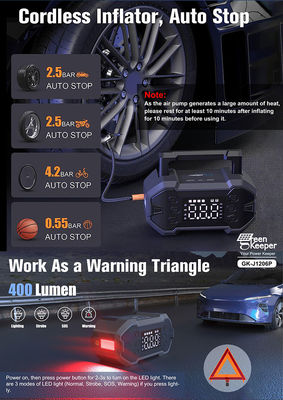 4 en 1 Car Booster Power Bank Jump Starter con compresor de aire incorporado e inflador