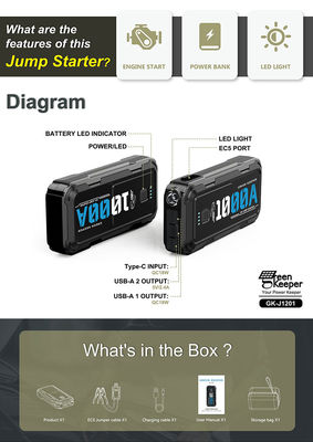 Motor portátil de 10000mah Car Jump Starter Power Bank Cargador de refuerzo Dispositivo de arranque