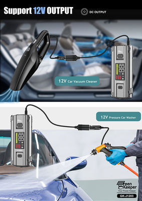 J1203 PD65W 12v 3000A arrancador de salto de automóvil de alta potencia con salida de corriente continua de linterna para automóviles pequeños
