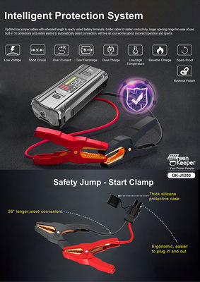 J1203 PD65W 12v 3000A arrancador de salto de automóvil de alta potencia con salida de corriente continua de linterna para automóviles pequeños