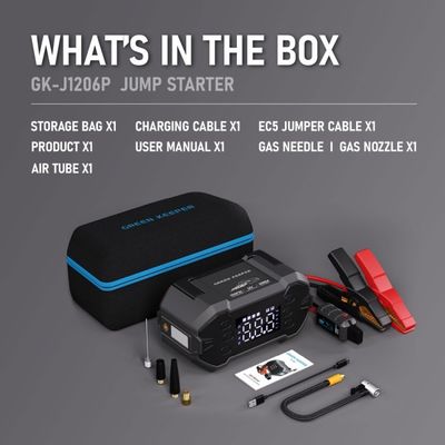 Salida de carga USB-A 12V arrancador de emergencia de automóvil personalizado con compresor de aire