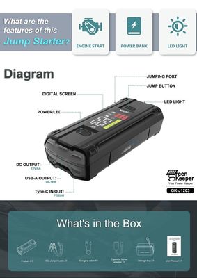 Batería de automóvil Jump Starter UltraSafe Super Capacitor 3000A Banco de energía para vehículos Camión