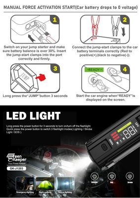 Batería de automóvil Jump Starter UltraSafe Super Capacitor 3000A Banco de energía para vehículos Camión