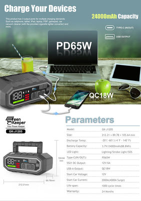 Inicio de salto de alta descarga 4000A Power Pack para camiones y automóviles de GreenKeeper