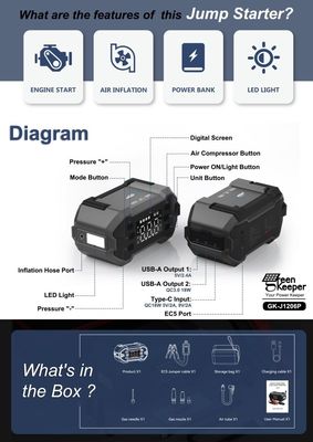 Empieza los coches fácilmente con el Green Keeper UltraSafe 12v 24v 3000A Batería Booster Pack