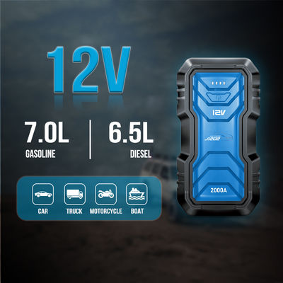 USB2 5V/2.1A Salida UltraSafe 2000A Banco de energía de arranque de salto para vehículos de motocicleta