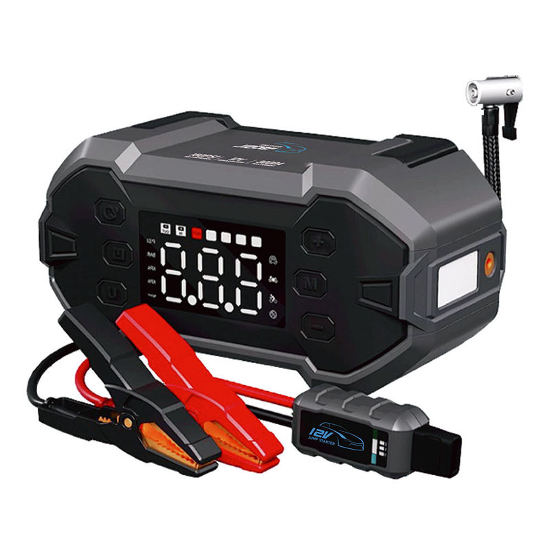 4 en 1 Car Booster Power Bank Jump Starter con compresor de aire incorporado e inflador